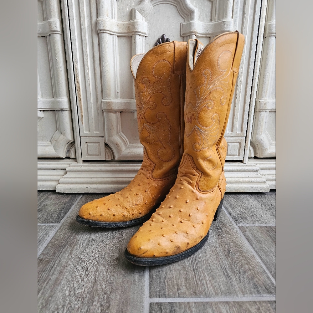 Moran Ostrich skin boots